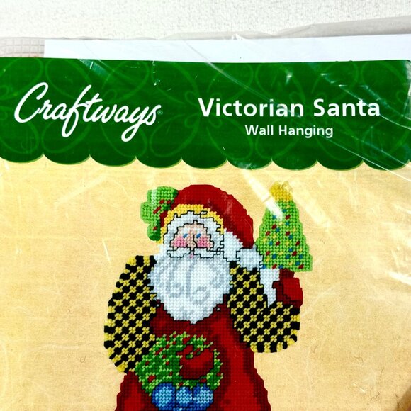 Craftways/Herrschner's  Victorian Santa Plastic Canvas Wall Hanging Kit  - NWT - Picture 2 of 5